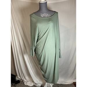 💰Miracle Berry Womens Medium Maxi Dress Gray Stretch Jersey Tapered leg Dolman